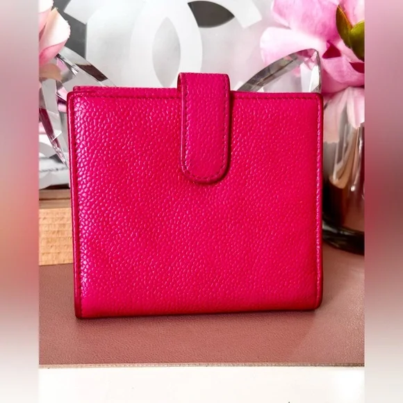 Hot Pink Chanel Caviar Leather Bifold Wallet - Picture 3 of 9